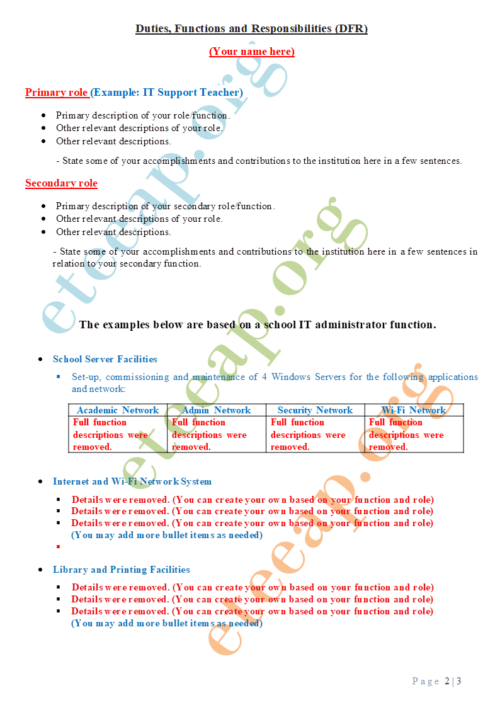 Sample DFR – ETEEAP
